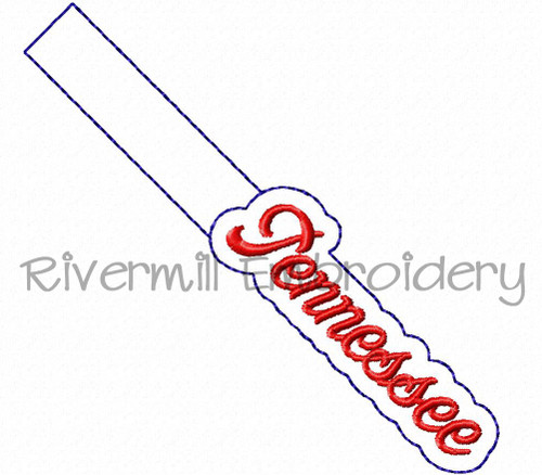 Tennessee In The Hoop Snap Tab Key Fob Machine Embroidery Design