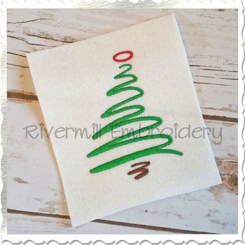 Scribble Christmas Tree Machine Embroidery Design
