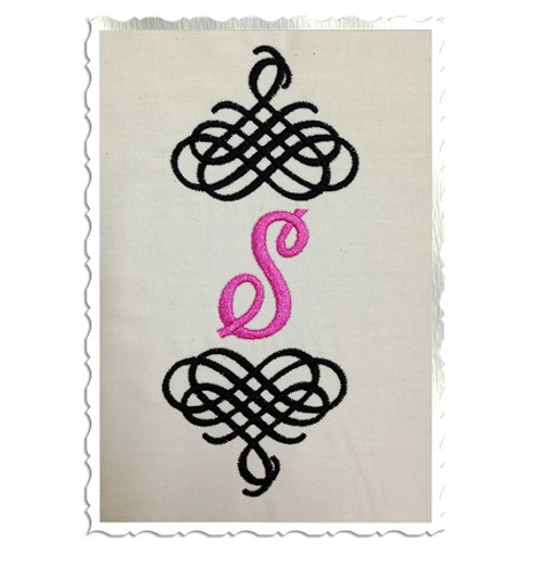 Decorative Monogram Flourishes Machine Embroidery Design
