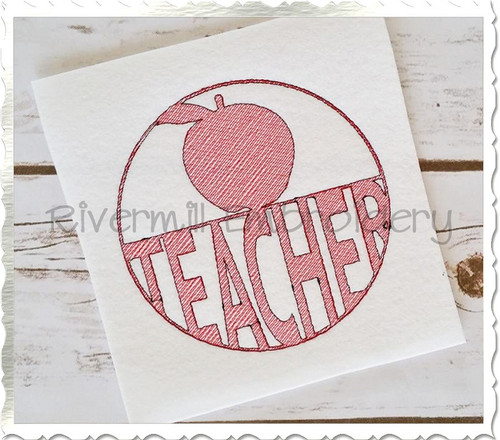 Vintage Style Teacher Machine Embroidery Design