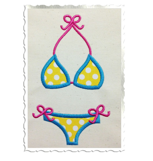 Bikini Applique Machine Embroidery Design