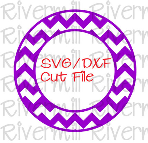 SVG DXF Chevron Circle Monogram Frame Cut File