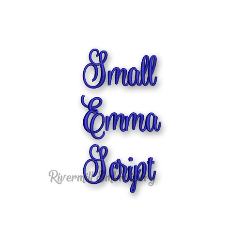 Small Emma Script Machine Embroidery Font Alphabet