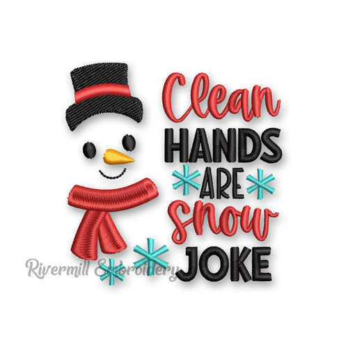 Clean Hands Are Snow Joke Christmas Toilet Paper Machine Embroidery Design