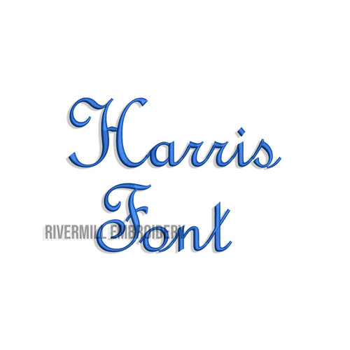 Harris Machine Embroidery Font Alphabet