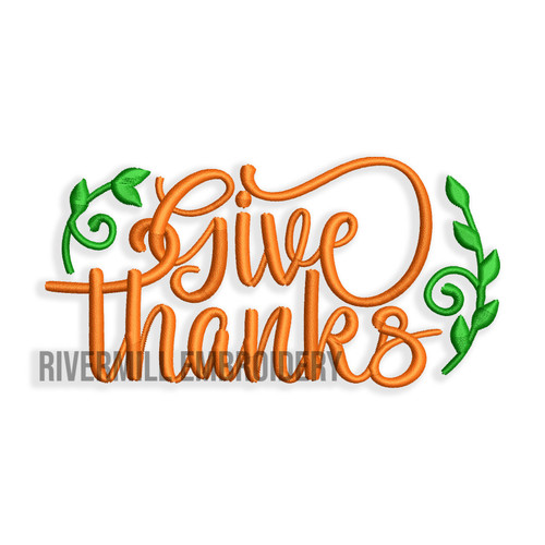 Give Thanks Machine Embroidery Design