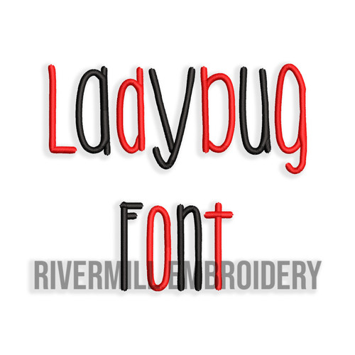 Ladybug Machine Embroidery Font Alphabet