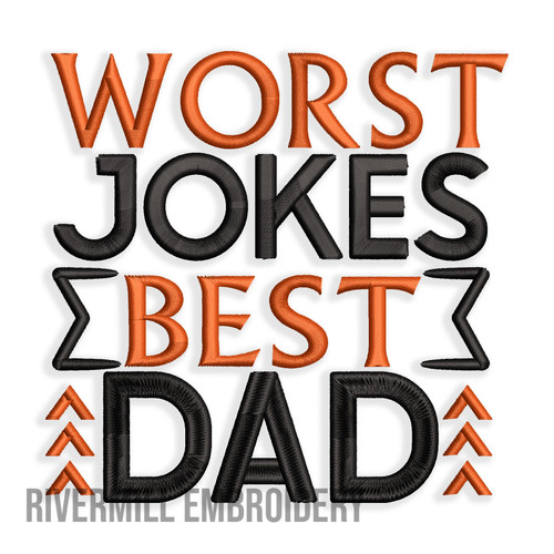 Worst Jokes Best Dad Machine Embroidery Design