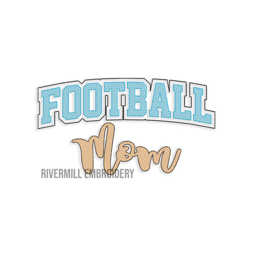 Football Mom Sketch Machine Embroidery Design