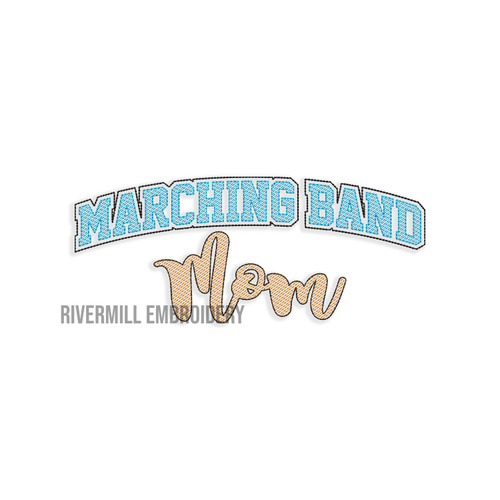 Marching Band Mom Sketch Machine Embroidery Design