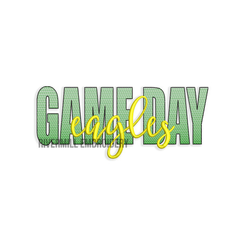 Game Day Eagles Machine Embroidery Design