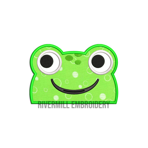 Applique Frog Peeker Machine Embroidery Design