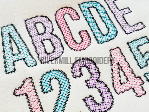 5 Pack of Mix n Match Fonts - Walter Pattern Fills Machine Embroidery Font Alphabet