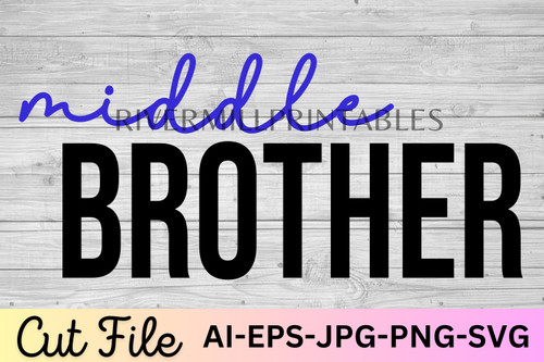 Middle Brother SVG AI EPS Cut File