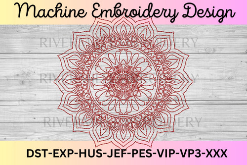 Bean Stitch Mandala Machine Embroidery Design #2