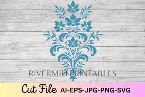 Decorative Floral Ornament SVG AI EPS Cut File