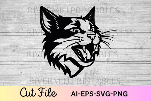 Cat Face SVG AI EPS Cut Files