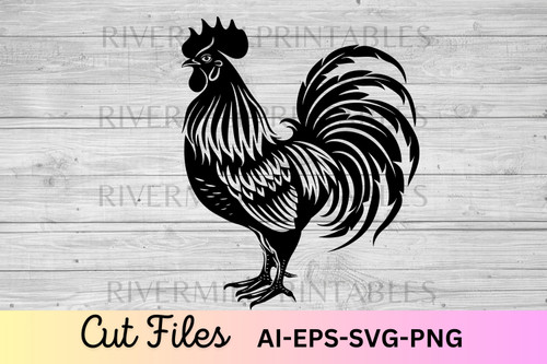 Rooster SVG EPS DXF Cut File