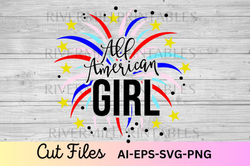 All American Girl SVG EPS DXF Cut File