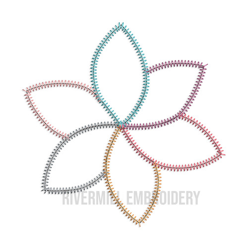 Zig Zag Applique Pinwheel Quilt Flower Machine Embroidery Design ...