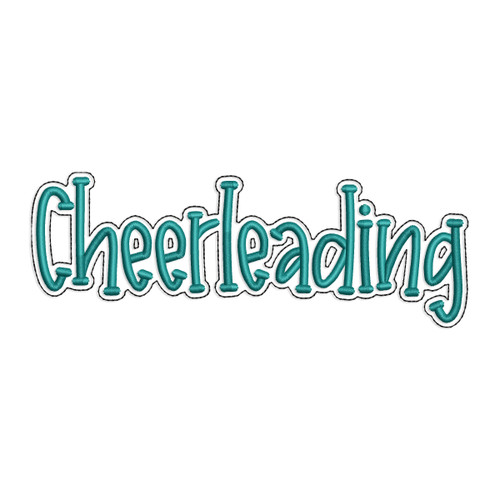 Cheerleading with a Bean Stitch Outline Machine Embroidery Design