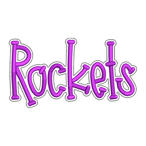 Rockets with a Bean Stitch Outline Machine Embroidery Design
