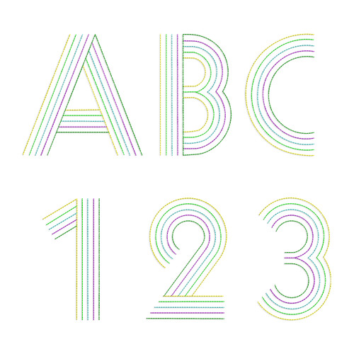 Disco Machine Embroidery Alphabet Font