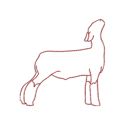 Small Raggy Applique Show Lamb Sheep Machine Embroidery Design