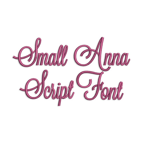 Small Anna Script Machine Embroidery Font Alphabet