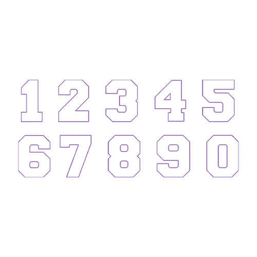 XL Raggy Applique Varsity Athletic Style Numbers Machine Embroidery Design