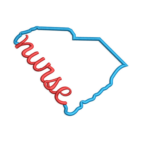 South Carolina Nurse Applique Machine Embroidery Design
