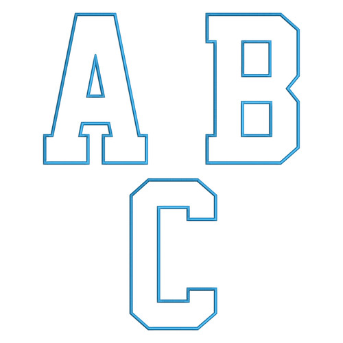 Extra Large Applique Varsity Machine Embroidery Alphabet Font