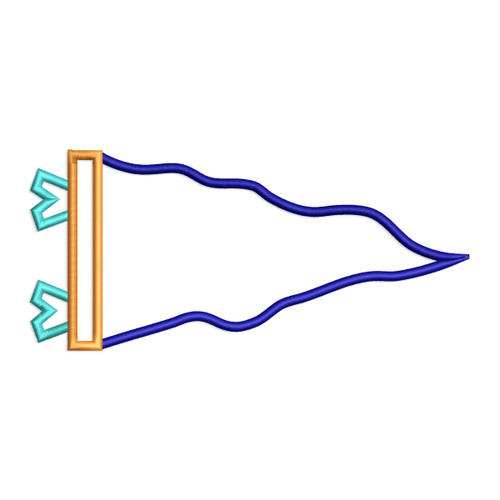 Wavy Pennant Flag Applique Machine Embroidery Design