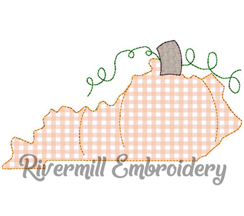 Raggy Applique Kentucky as a Pumpkin Machine Embroidery Design
