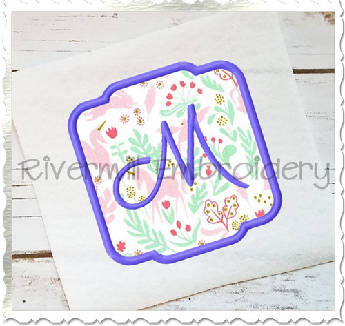 Applique Name or Monogram Frame Machine Embroidery Design (#10)