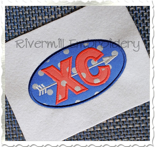 XC Cross Country Symbol Applique Machine Embroidery Design