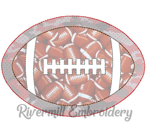 Raggy Double Applique Football Machine Embroidery Design