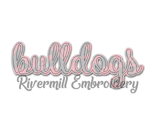 Raggy Applique Bulldogs Machine Embroidery Design