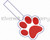 Filled In Paw Print In The Hoop Snap Tab Key Fob Machine Embroidery Design