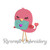 Small Love Bird w/ a Letter Machine Embroidery Design