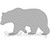 Large Raggy Applique Walking Bear Silhouette Machine Embroidery Design (Version 2)