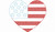 Vintage Style Heart Shaped American Flag Machine Embroidery Design