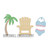 Palm Tree - Beach Chair - Bikini Trio Sketch Machine Embroidery Design