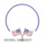 Crossed American Flags Frame Machine Embroidery Design