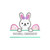 Bunny With Easter Eggs & a Bow Applique Name Frame  Machine Embroidery Design