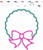 Zig Zag Applique Bow & Scalloped Circle Initial or Monogram Frame  Machine Embroidery Design