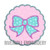 Zig Zag Applique Bow in a Scalloped Circle  Machine Embroidery Design