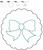 Raggy Applique Bow in a Scalloped Circle  Machine Embroidery Design