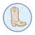 Zig Zag Applique Cowboy Boot In a Circle Machine Embroidery Design