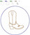 Raggy Applique Cowboy Boot In a Circle Machine Embroidery Design